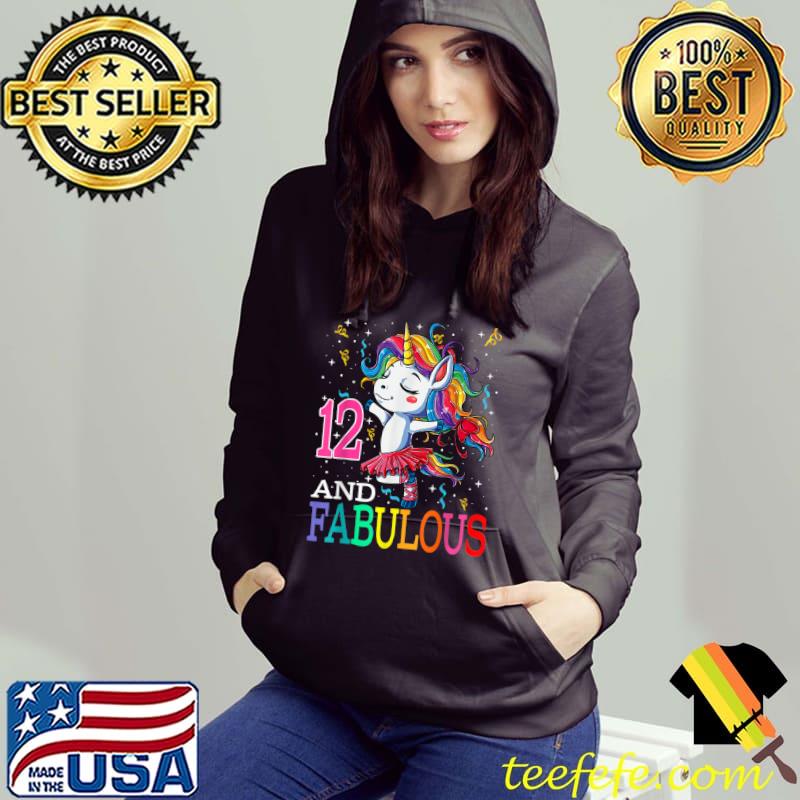 Nice 12th Birthday Unicorn Fabulous 12 Years Old Party T Shirt