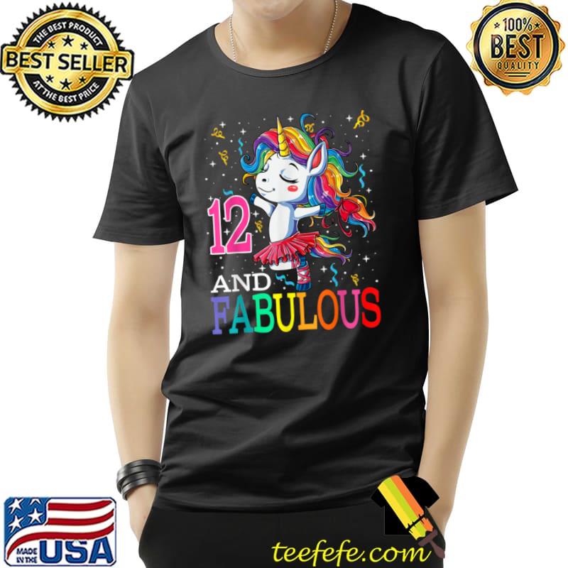 Nice 12th Birthday Unicorn Fabulous 12 Years Old Party T Shirt Unisex Nice 12th Birthday Unicorn Fabulous 12 Years Old Party T Shirt Unisex
