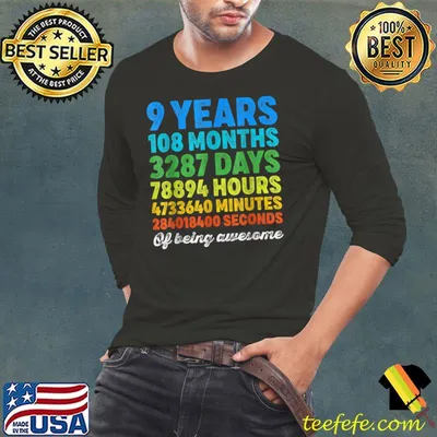 Nice 9 Years Old Gifts 9th Birthday Tee Vintage Retro Countdown T-Shirt