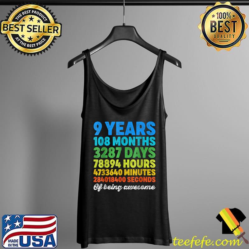 Nice 9 Years Old Gifts 9th Birthday Tee Vintage Retro Countdown T-Shirt Tank Top Nice 9 Years Old Gifts 9th Birthday Tee Vintage Retro Countdown T-Shirt Tank Top