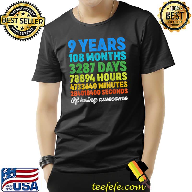 Nice 9 Years Old Gifts 9th Birthday Tee Vintage Retro Countdown T-Shirt Unisex Nice 9 Years Old Gifts 9th Birthday Tee Vintage Retro Countdown T-Shirt Unisex