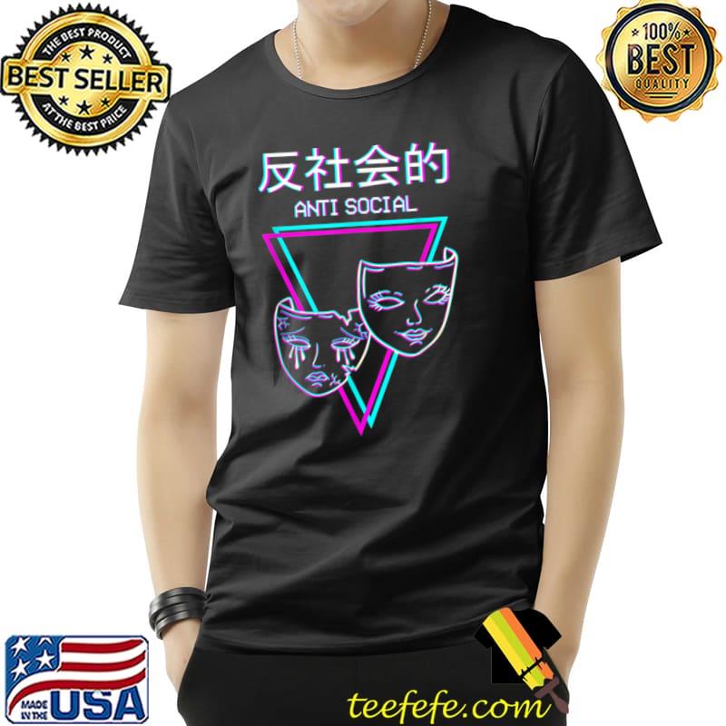 Nice Antisocial Vaporwave Theater Mask Drama Comedy And Tragedy T Shirt Unisex Nice Antisocial Vaporwave Theater Mask Drama Comedy And Tragedy T Shirt Unisex