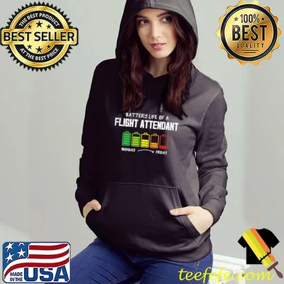 Nice Battery Life of a Flight Attendant Coworker Stewardess T-shirt