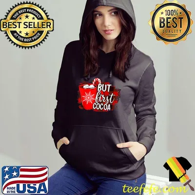 Nice Buffalo Plaid But First Hot Cocoa Lover Christmas Winter T Shirt