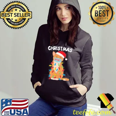 Nice Cat In Face Mask And Santa Hat Christmas 2021 Shirt