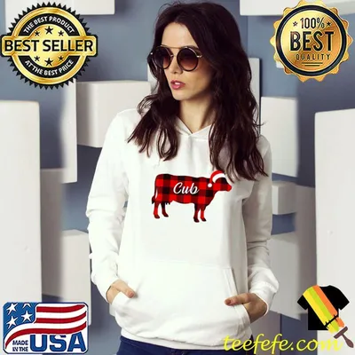 Nice cow Cub Pajama Red Plaid Cow Lover Christmas Farmer Family T-Shirt