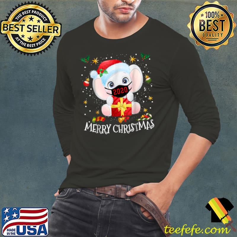 Nice Cute Elephant Baby Wearing Mask Christmas T Shirt Long Sleeve Tee Nice Cute Elephant Baby Wearing Mask Christmas T Shirt Long Sleeve Tee