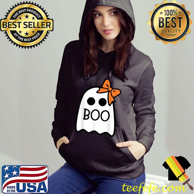 Nice Cute Floating Ghost Orange Ribbon Halloween Costume Tee T Shirt