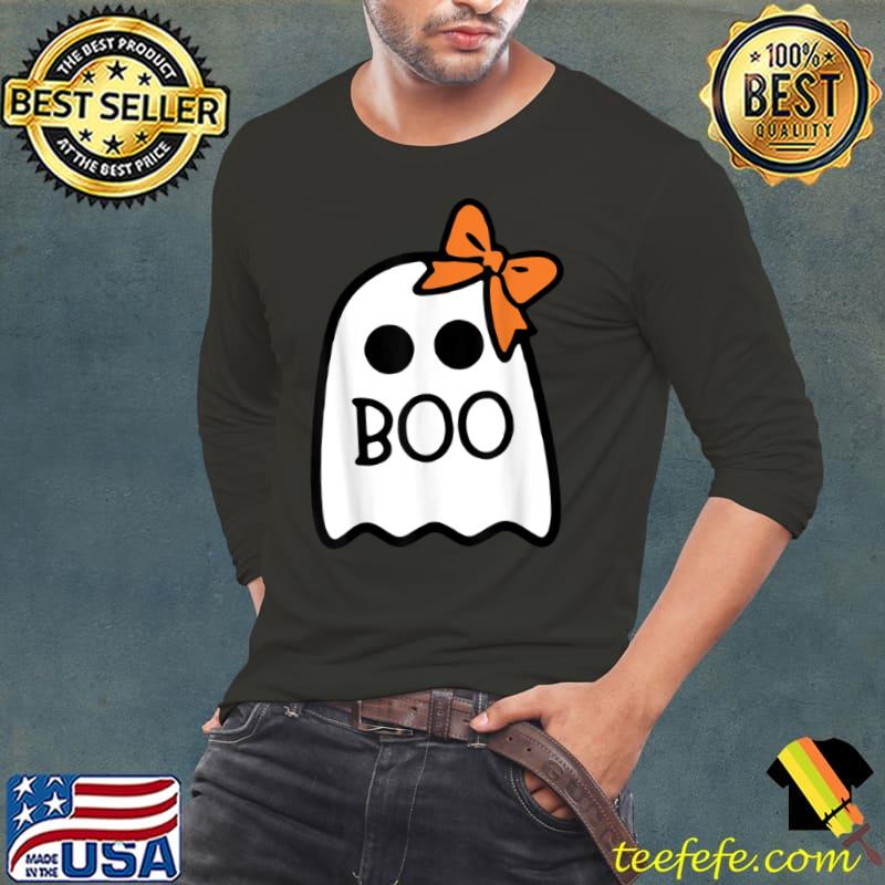 Nice Cute Floating Ghost Orange Ribbon Halloween Costume Tee T Shirt Long Sleeve Tee Nice Cute Floating Ghost Orange Ribbon Halloween Costume Tee T Shirt Long Sleeve Tee