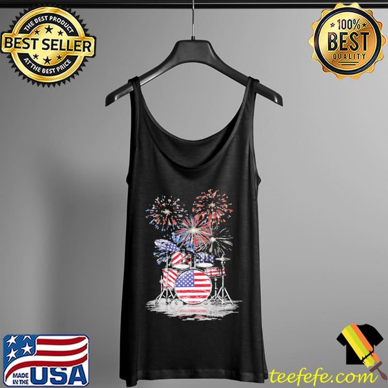 Nice Drum 4th July American Flag Firework Vintage Shirt Tank Top Nice Drum 4th July American Flag Firework Vintage Shirt Tank Top