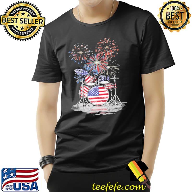 Nice Drum 4th July American Flag Firework Vintage Shirt Unisex Nice Drum 4th July American Flag Firework Vintage Shirt Unisex