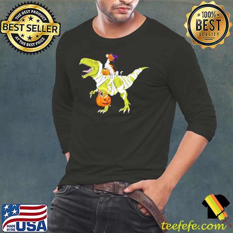 Nice halloween dinosaur pumpkin Beagle witch funny shirt