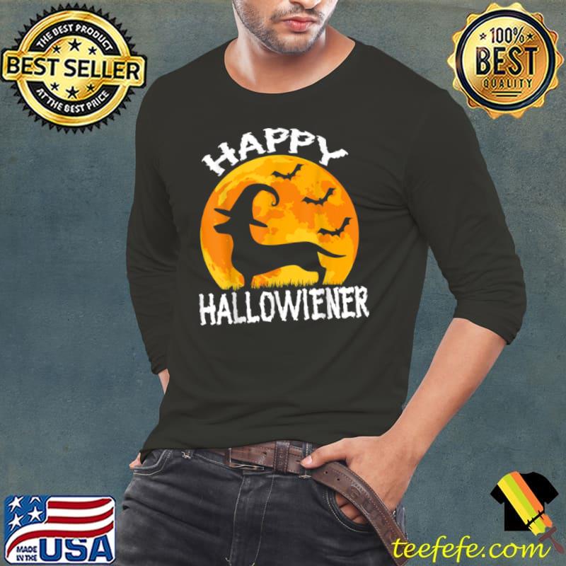 Nice Happy Hallowiener Funny Halloween Wiener Dachshund Witch T Shirt