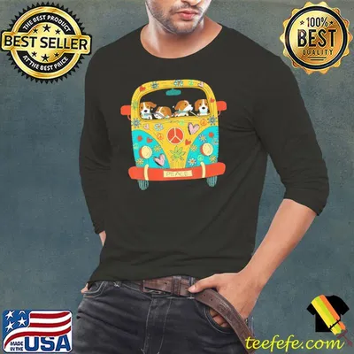 Nice hippy Style Beagle Lover Peace Shirt