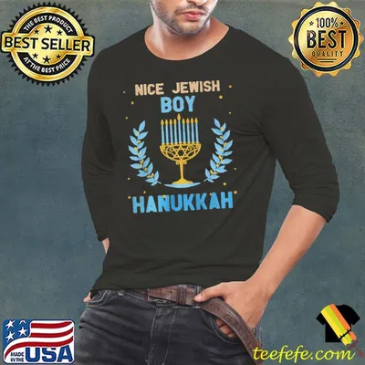 Nice jewish boy hanukkah menorah nine candles shirt
