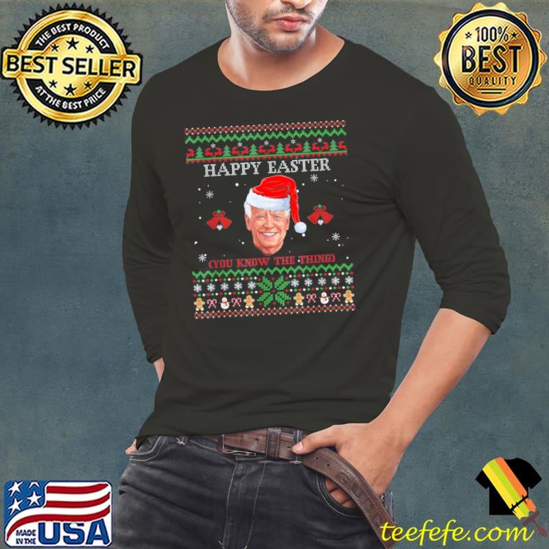 Nice joe Biden Merry Christmas Happy Easter Ugly Xmas Sweater T-Shirt