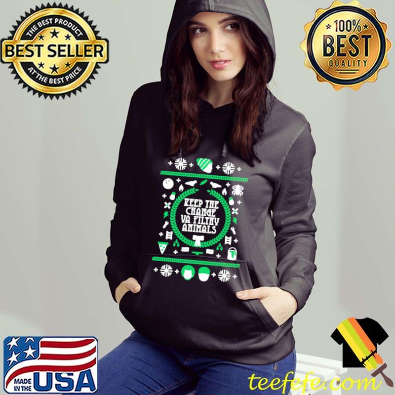 Nice keep the change ya filiay animals christmas shirt