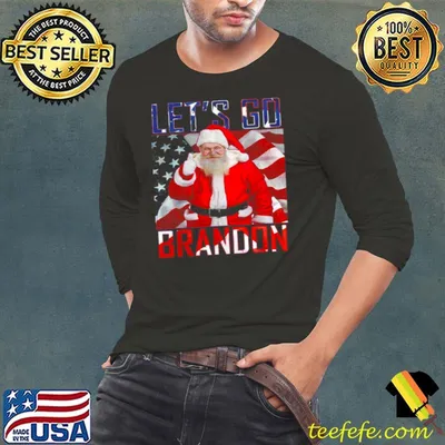 Nice Santa Claus good let’s go brandon American flag Christmas shirt