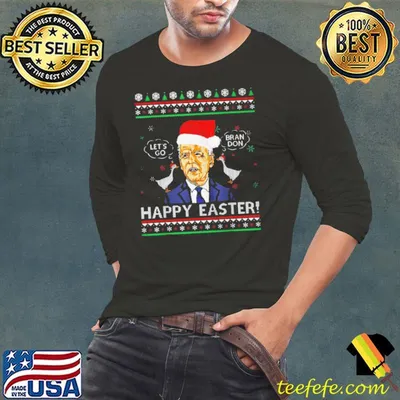 Nice Santa Joe Biden let's go brandon happy easter ugly christmas 2022 shirt