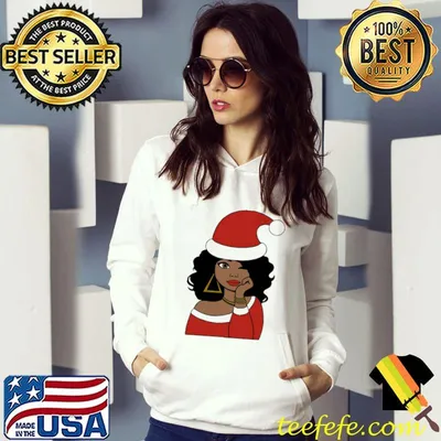 Official afro Santa Girl Black Woman Christmas Shirt
