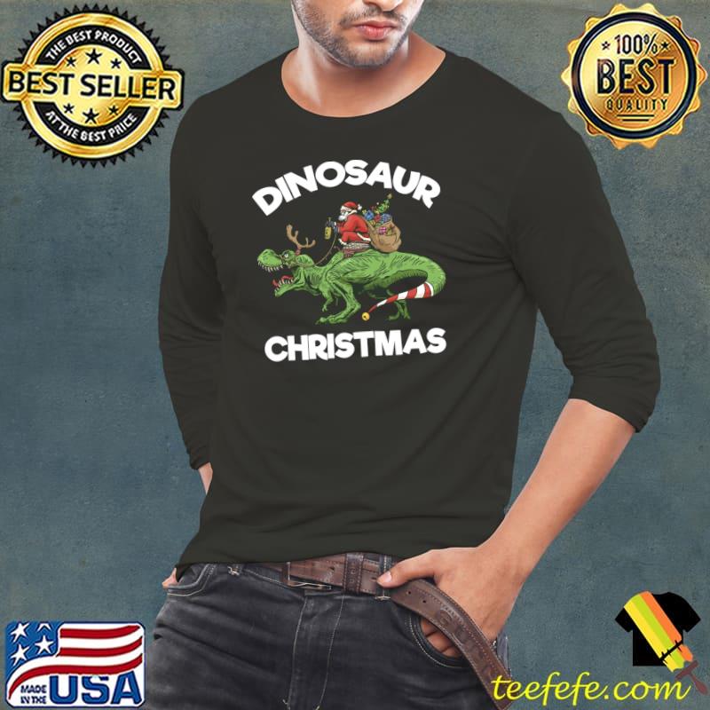 Official dinosaur Christmas Xmas Dino Santa Riding A Trex Dinosaur T-s Long Sleeve Tee Official dinosaur Christmas Xmas Dino Santa Riding A Trex Dinosaur T-s Long Sleeve Tee