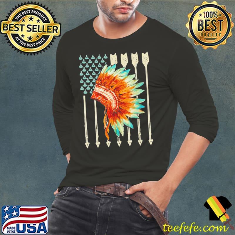Official feathers Native Flag Shirt Long Sleeve Tee Official feathers Native Flag Shirt Long Sleeve Tee