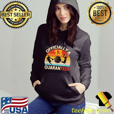 Official Funny Quaranteen 13th Birthday Basketball Vintage Shirt