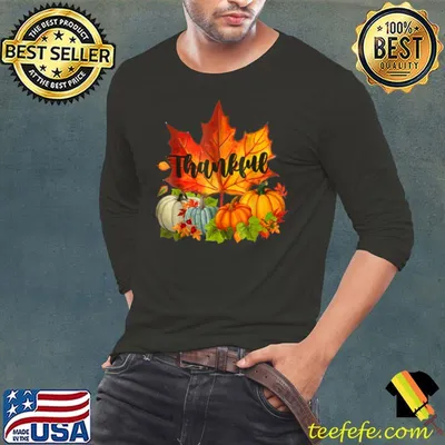 Official Happpy Thanksgiving Day Autumn Fall Maple Leaves Thankful T Shirt