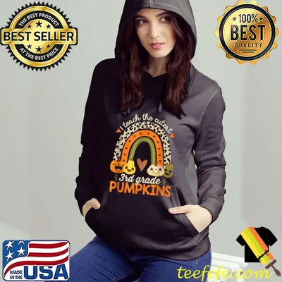Official I Teach The Cutest 3rd Grade Pumpkins Halloween Teacher Fall T Shirt