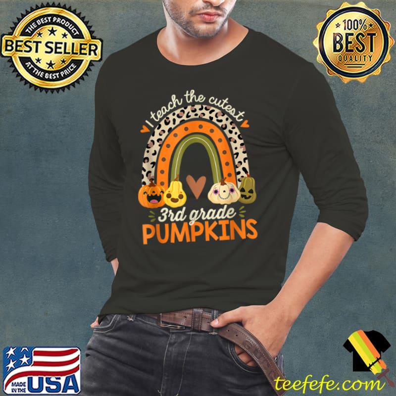 Official I Teach The Cutest 3rd Grade Pumpkins Halloween Teacher Fall T Shirt Long Sleeve Tee Official I Teach The Cutest 3rd Grade Pumpkins Halloween Teacher Fall T Shirt Long Sleeve Tee