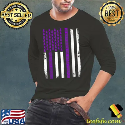 Official in November We Wear Purple USA Flag Prematurity Awareness T-Shirt