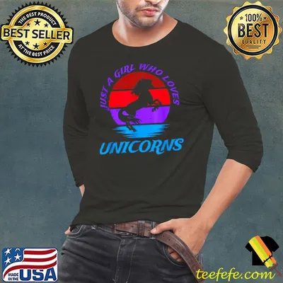 Official just a girl who loves Unicorns beautiful sunset Shirt