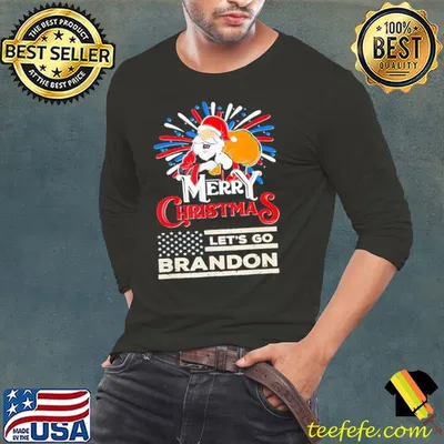 Official let’s Go Branden Merry Christmas Patriotic Santa Claus T-Shirt