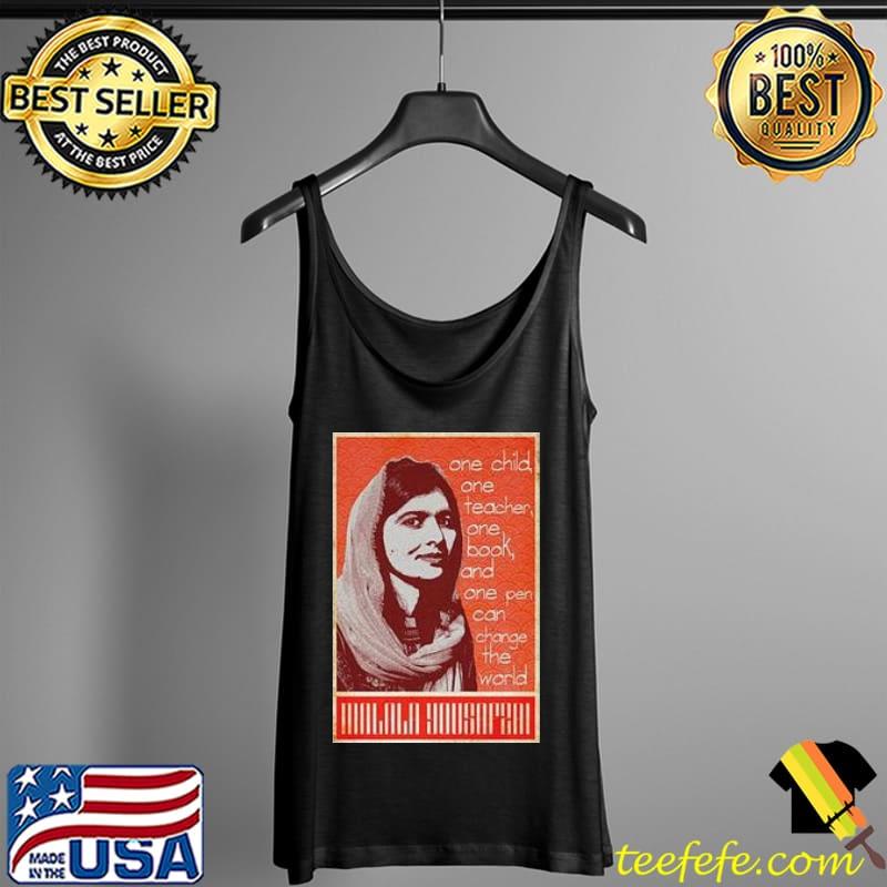 Official malala Yousafzai One Child One Teacher One Back Shirt Tank Top Official malala Yousafzai One Child One Teacher One Back Shirt Tank Top