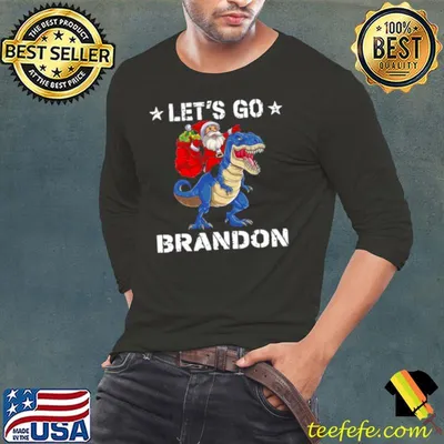Official merry Christmas Santa Claus Riding Dinosaurs Let’s Go Brandon Shirt