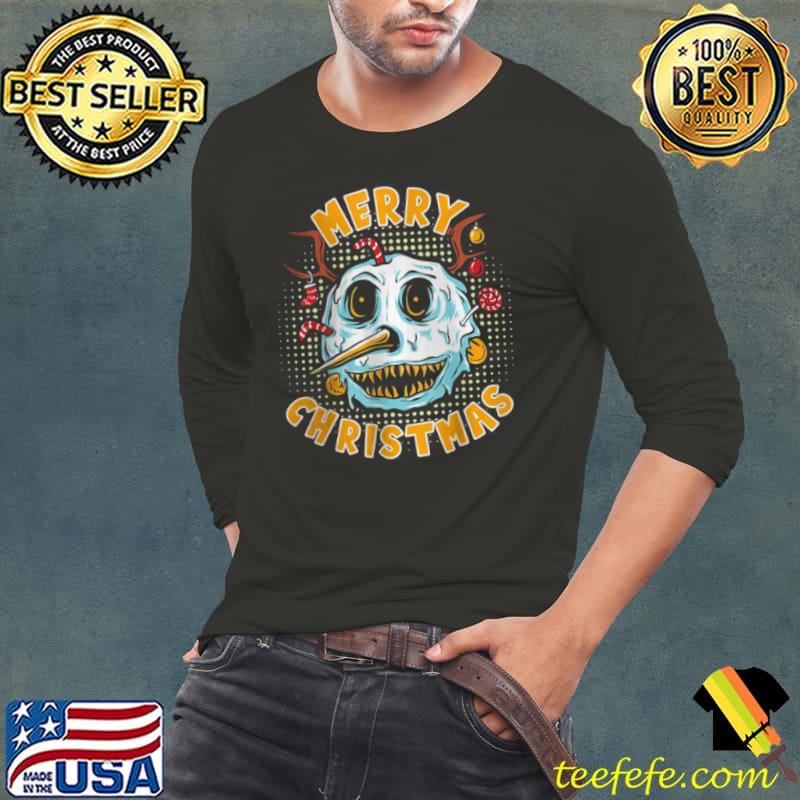 Official Merry Scary Christmas Ugly Sweater Scary Snowman T Shirt Long Sleeve Tee Official Merry Scary Christmas Ugly Sweater Scary Snowman T Shirt Long Sleeve Tee