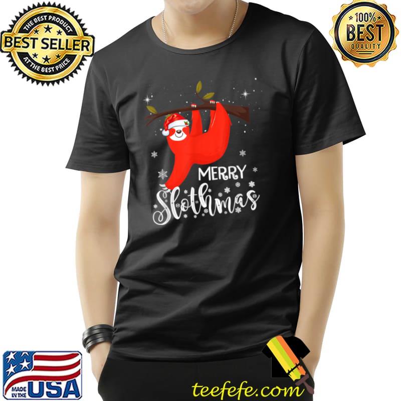 Official Merry Slothmas Shirt Funny Sloth Santa Hat Christmas Pajama T Shirt Unisex Official Merry Slothmas Shirt Funny Sloth Santa Hat Christmas Pajama T Shirt Unisex