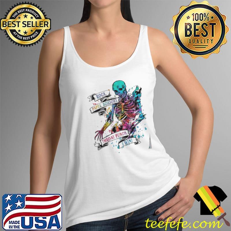 Official rock Paper Scissors Throat Punch I Win Skull Color Shirt Tank Top Official rock Paper Scissors Throat Punch I Win Skull Color Shirt Tank Top