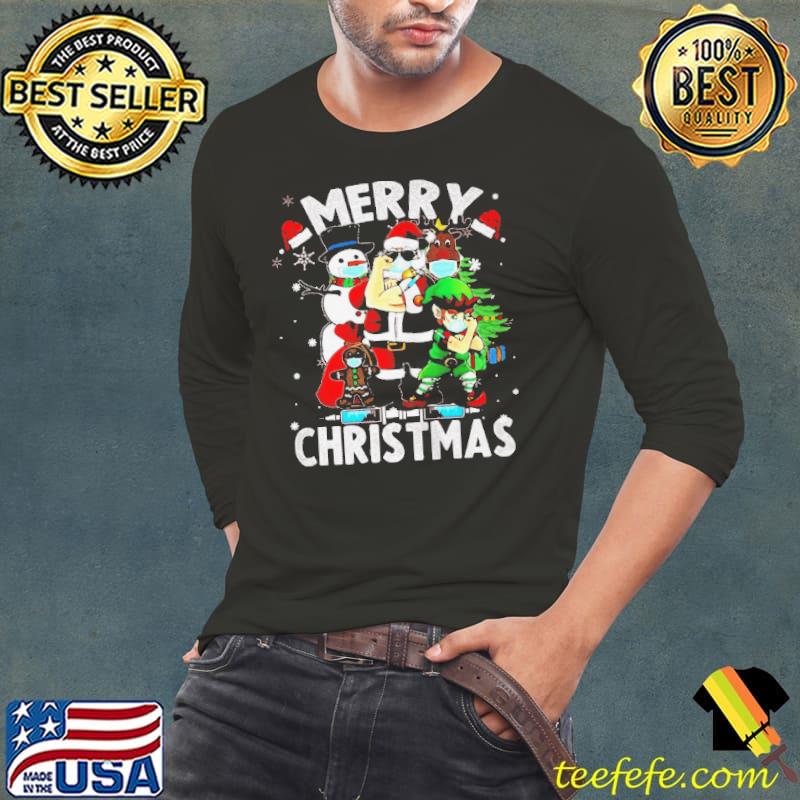 Official Santa claus elf reindeer snowman vaccine merry christmas shirt