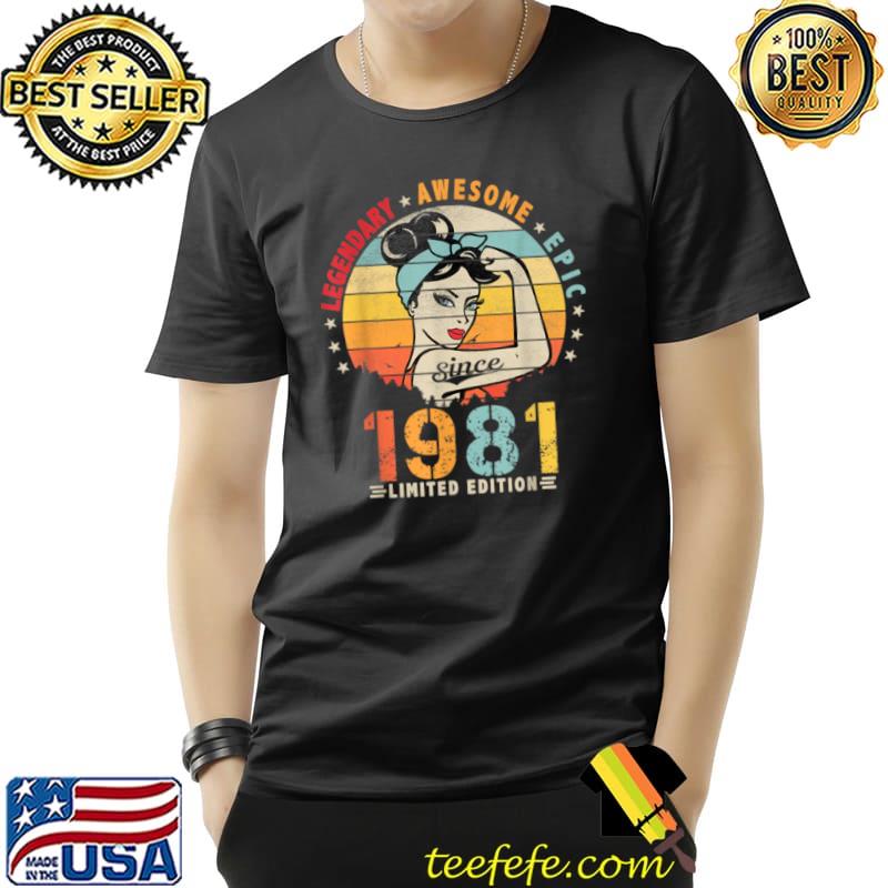 Official Vintage Legendary Awesome Epic Since 1981 Retro Birthday T Shirt Unisex Official Vintage Legendary Awesome Epic Since 1981 Retro Birthday T Shirt Unisex