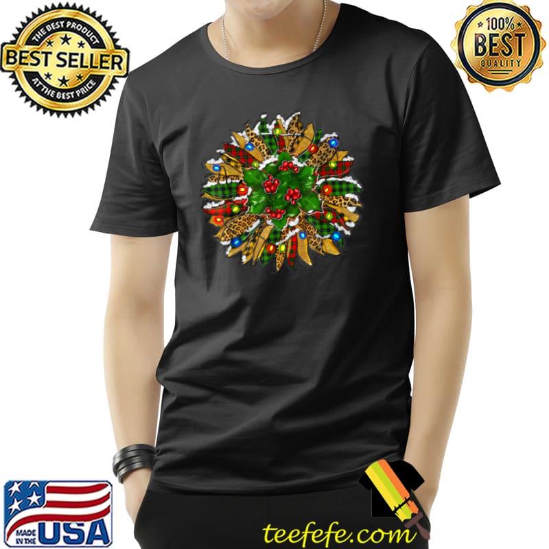 Official Western Leopard Buffalo Plaid Christmas lights Sunflower T Shirt Unisex Official Western Leopard Buffalo Plaid Christmas lights Sunflower T Shirt Unisex