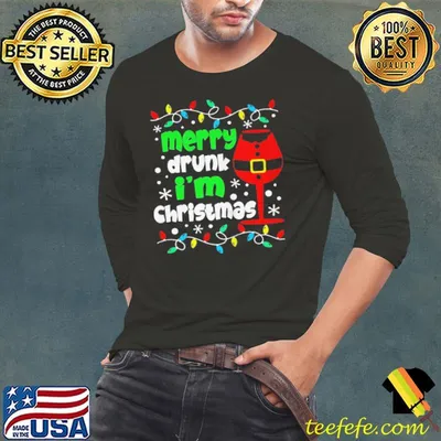 Official Wine merry drunk I'm christmas lights shirt