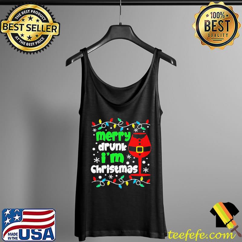 Official Wine merry drunk I'm christmas lights Tank Top Official Wine merry drunk I'm christmas lights Tank Top