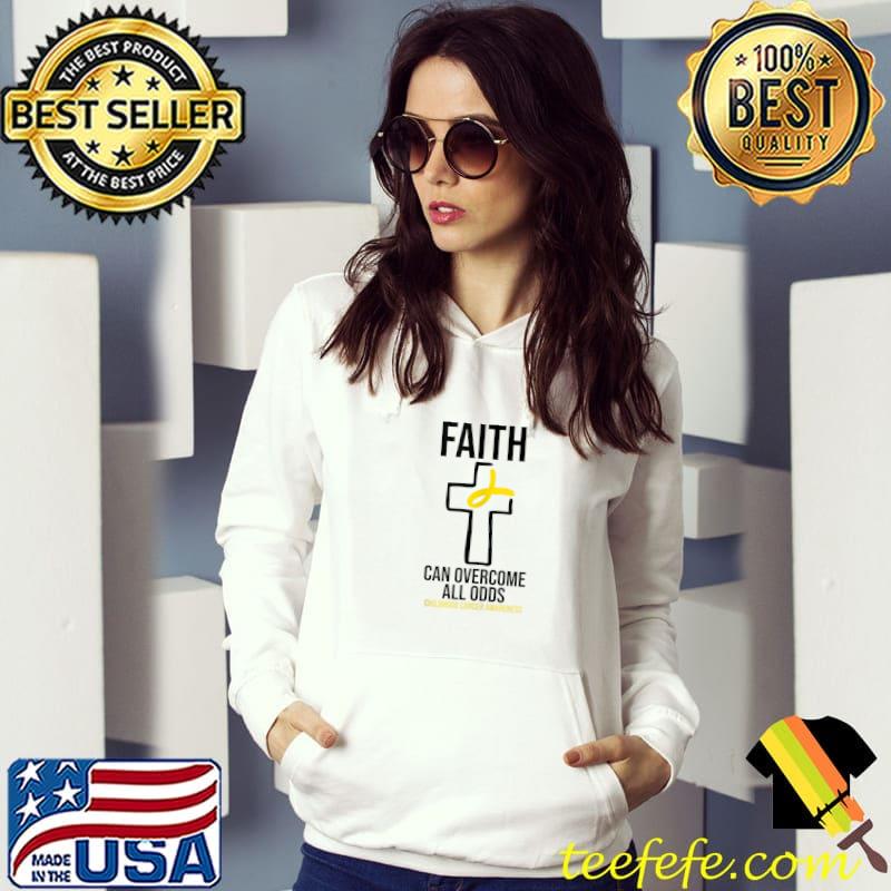 Original childhood Cancer Awareness Faith Can Overcome All Odds Cross T-shirt Original childhood Cancer Awareness Faith Can Overcome All Odds Cross T-shirt