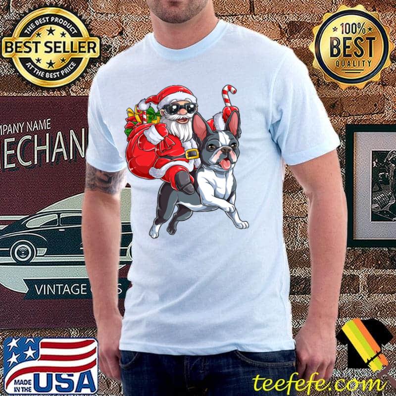 Original Christmas Santa Claus Riding Boston Terrier Xmas Boys Dog T- Unisex Original Christmas Santa Claus Riding Boston Terrier Xmas Boys Dog T- Unisex