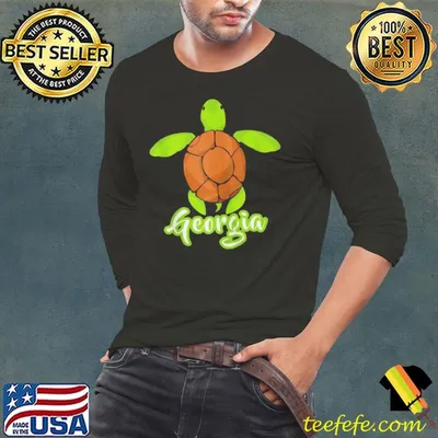 Original Distressed visit Georgia summer vacation whimsy sea turtle shirt