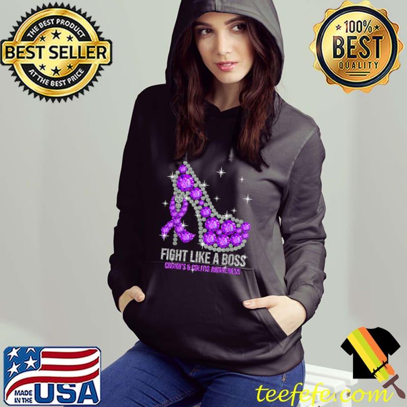 Original Fight Crohn’s And Colitis Like A Boss Support Squad Heels T Shirt