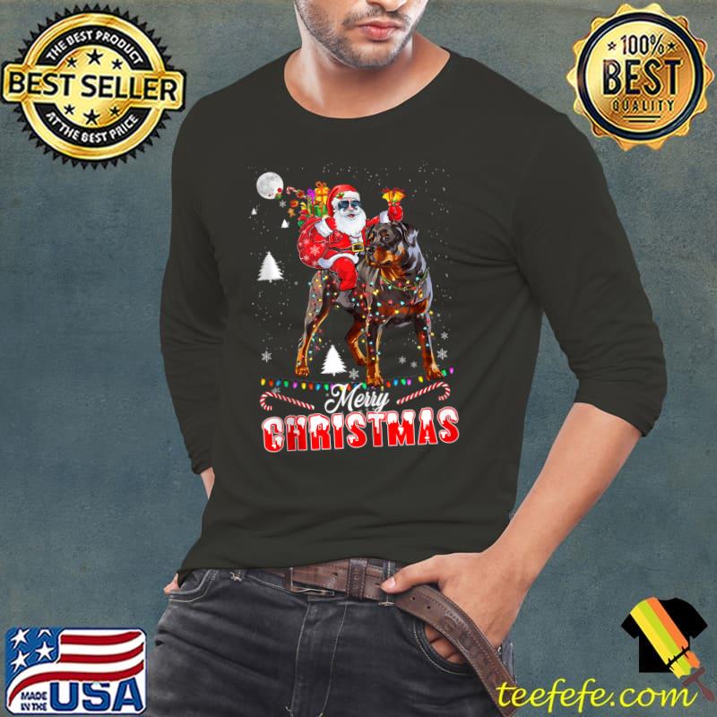 Original Merry Christmas Santa Riding Rottweiler Kids Boys Funny Xmas T- Long Sleeve Tee Original Merry Christmas Santa Riding Rottweiler Kids Boys Funny Xmas T- Long Sleeve Tee