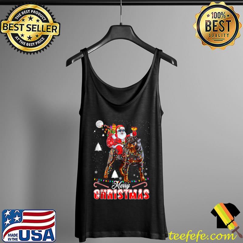 Original Merry Christmas Santa Riding Rottweiler Kids Boys Funny Xmas T- Tank Top Original Merry Christmas Santa Riding Rottweiler Kids Boys Funny Xmas T- Tank Top