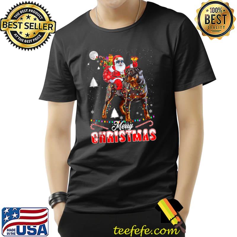 Original Merry Christmas Santa Riding Rottweiler Kids Boys Funny Xmas T- Unisex Original Merry Christmas Santa Riding Rottweiler Kids Boys Funny Xmas T- Unisex